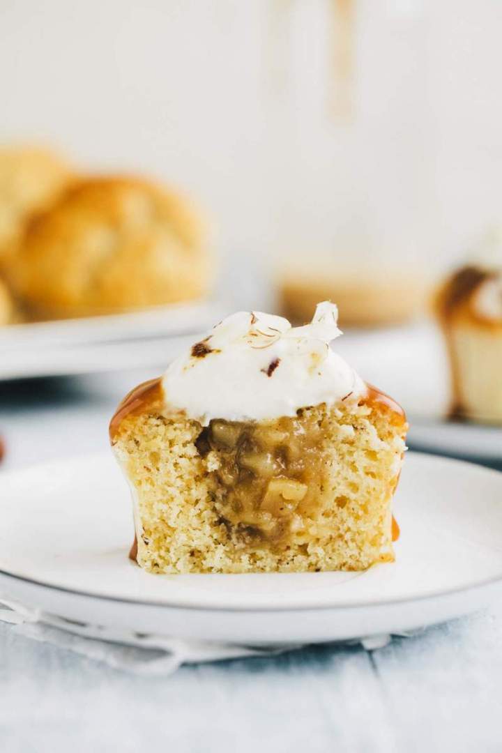 Apple Pie Cupcakes with Salted Caramel