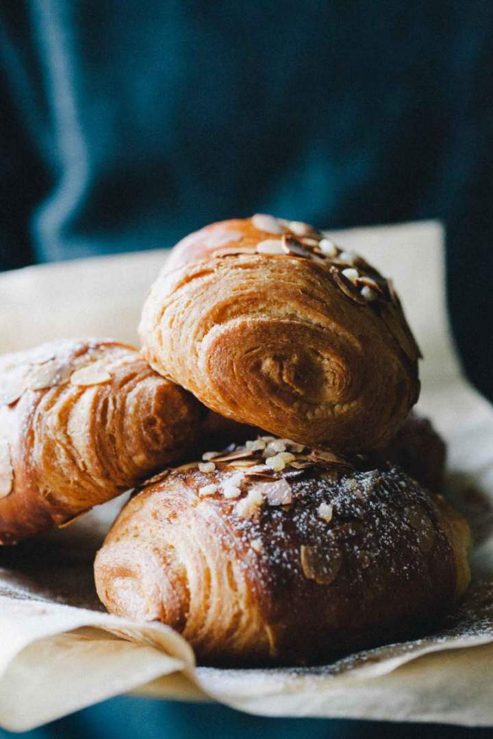 Freshly baked Pain au chocolat served on a plate