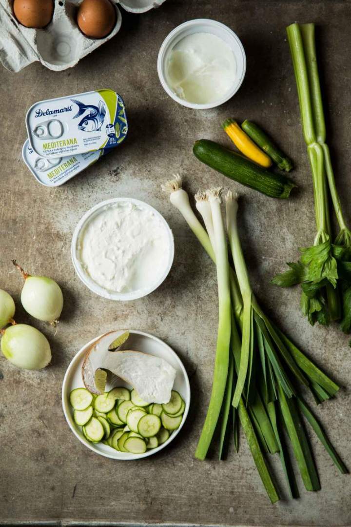 Ingredients for Seasonal Vegetables and Tuna Mediterana Tart