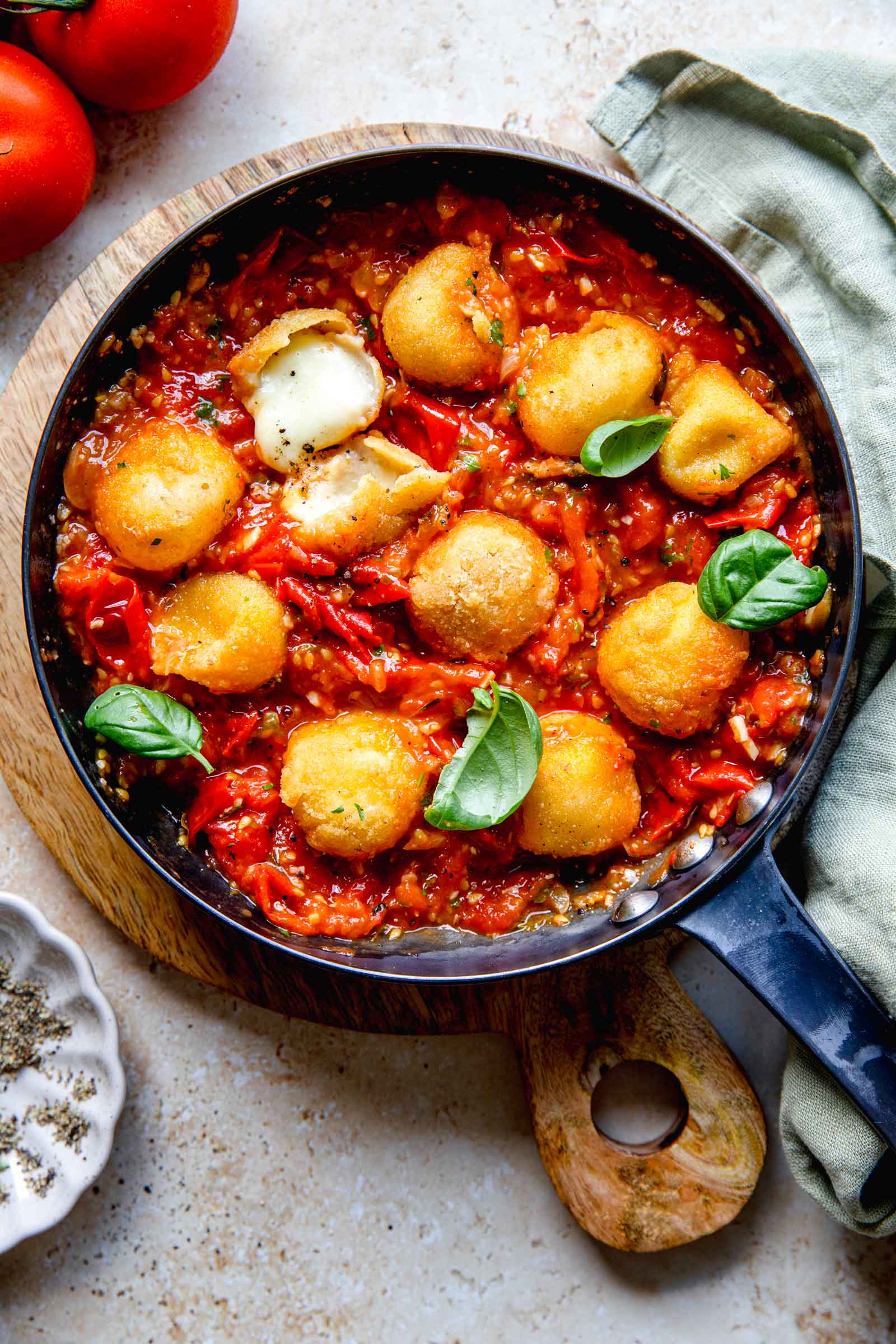 Fried Mozzarella Balls with Cherry Tomato Sauce | Jernej Kitchen