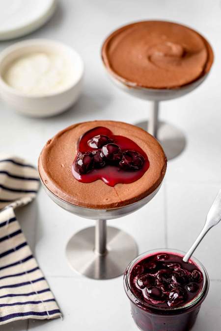 2-Ingredient Chocolate Mousse with Sour Cherries