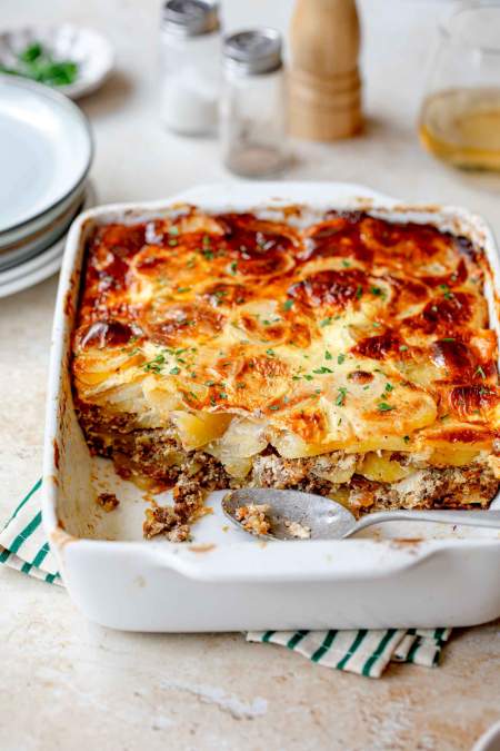 Potato Moussaka with Ground Beef