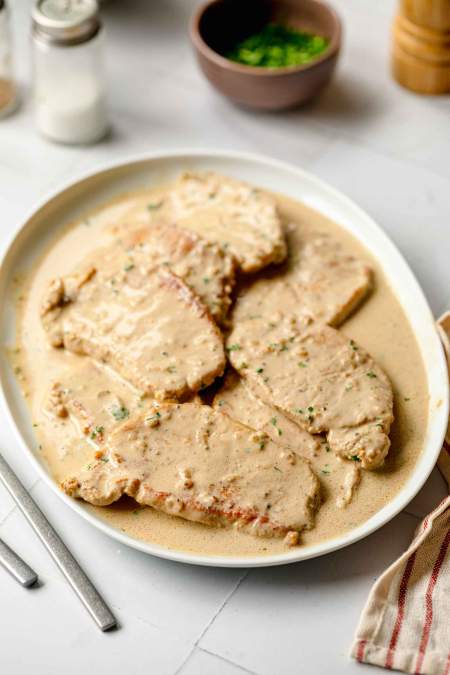 Pork Cutlets in Creamy Mustard Sauce