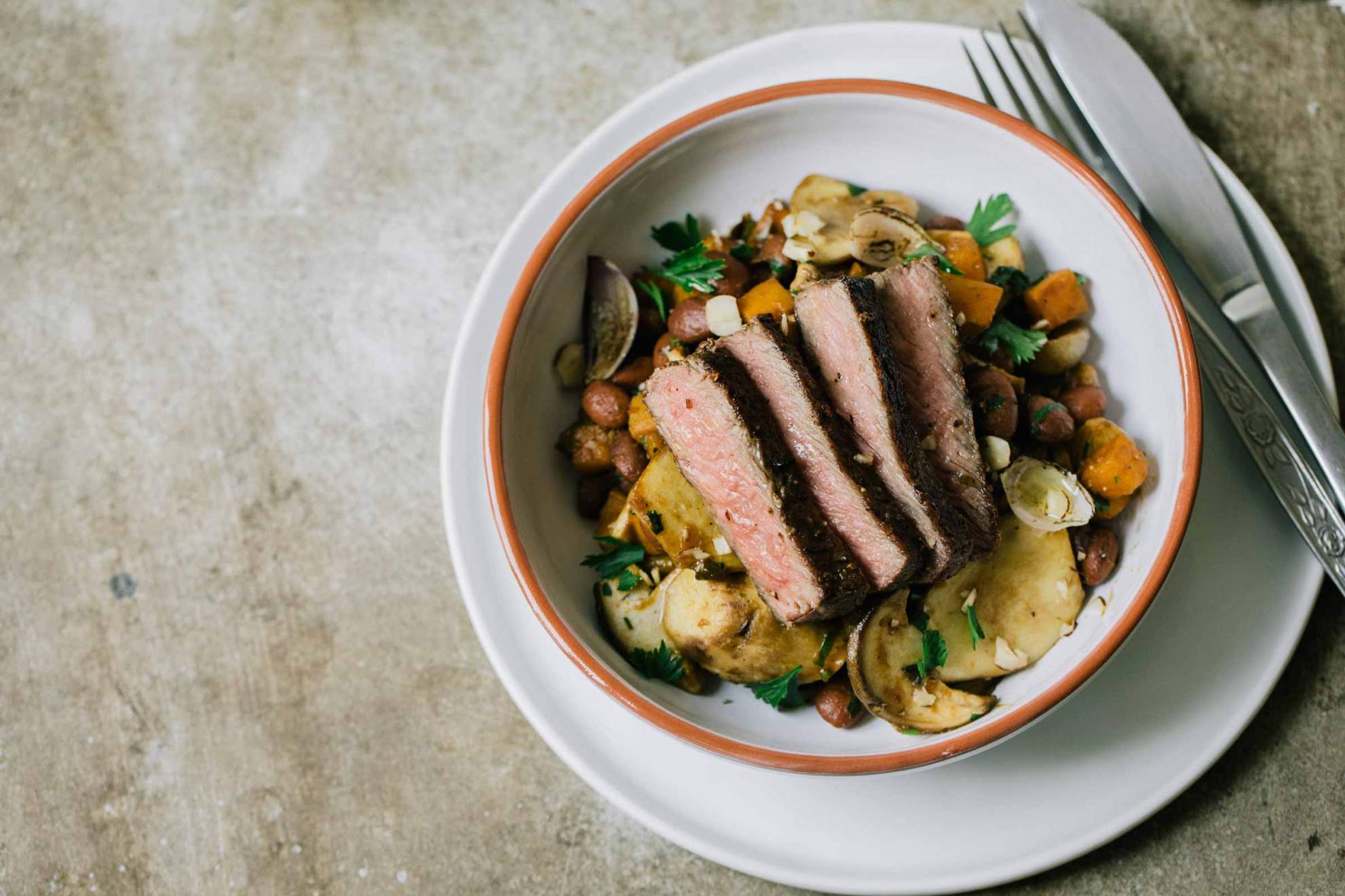 Beef steak with porcini mushrooms and squash | Jernej Kitchen
