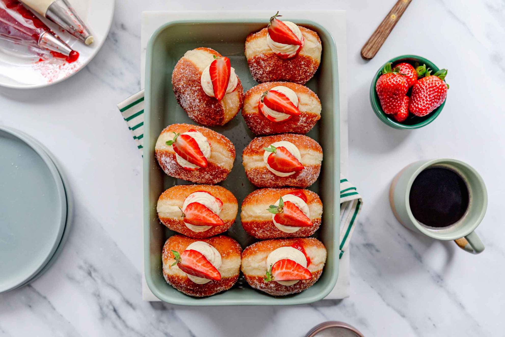 Strawberry Cream Doughnuts