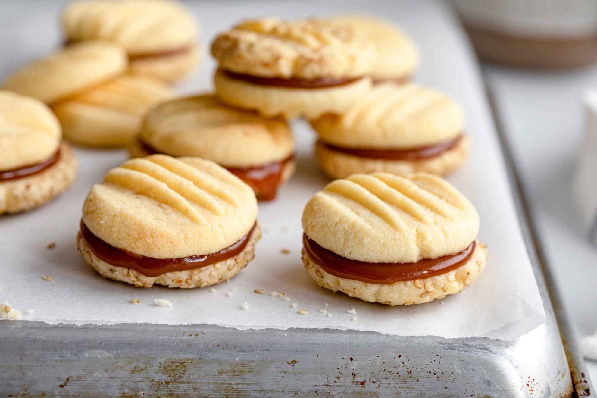Caramel Sandwich Cookies with Sesame Seeds | Jernej Kitchen