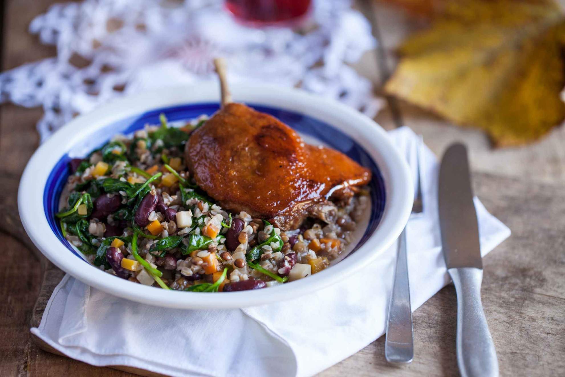 Confit duck leg with legumes stew | Jernej Kitchen