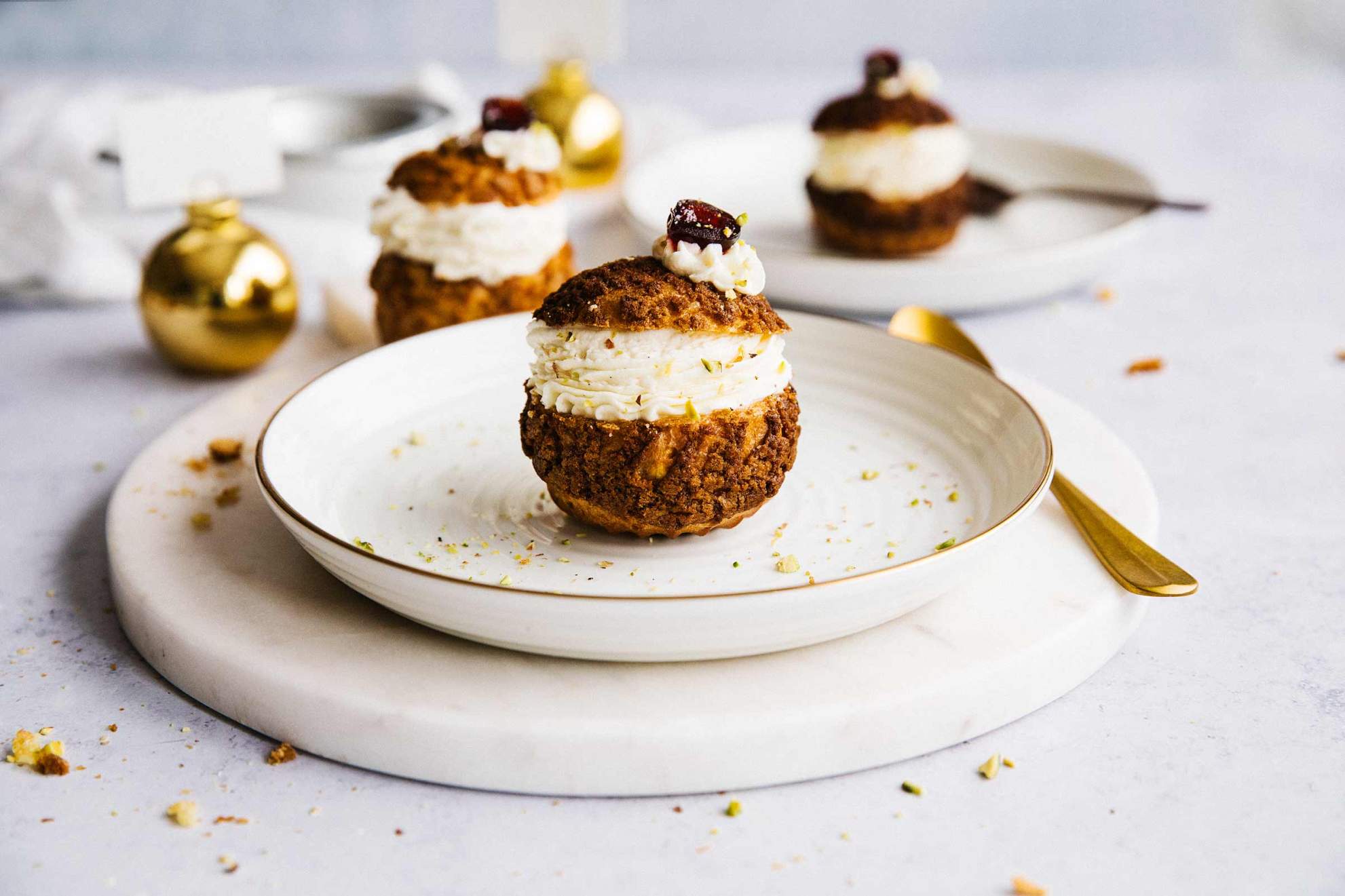 Cream Puffs (Choux au Craquelin) with Vanilla Cream | Jernej Kitchen