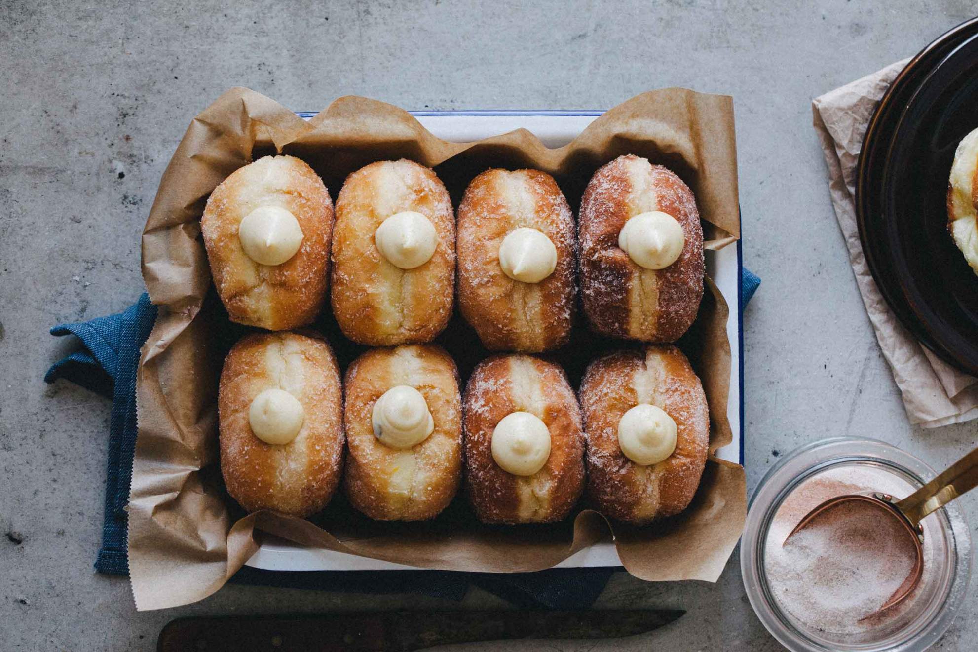 Brioche Doughnuts with rich vanilla cream | Jernej Kitchen