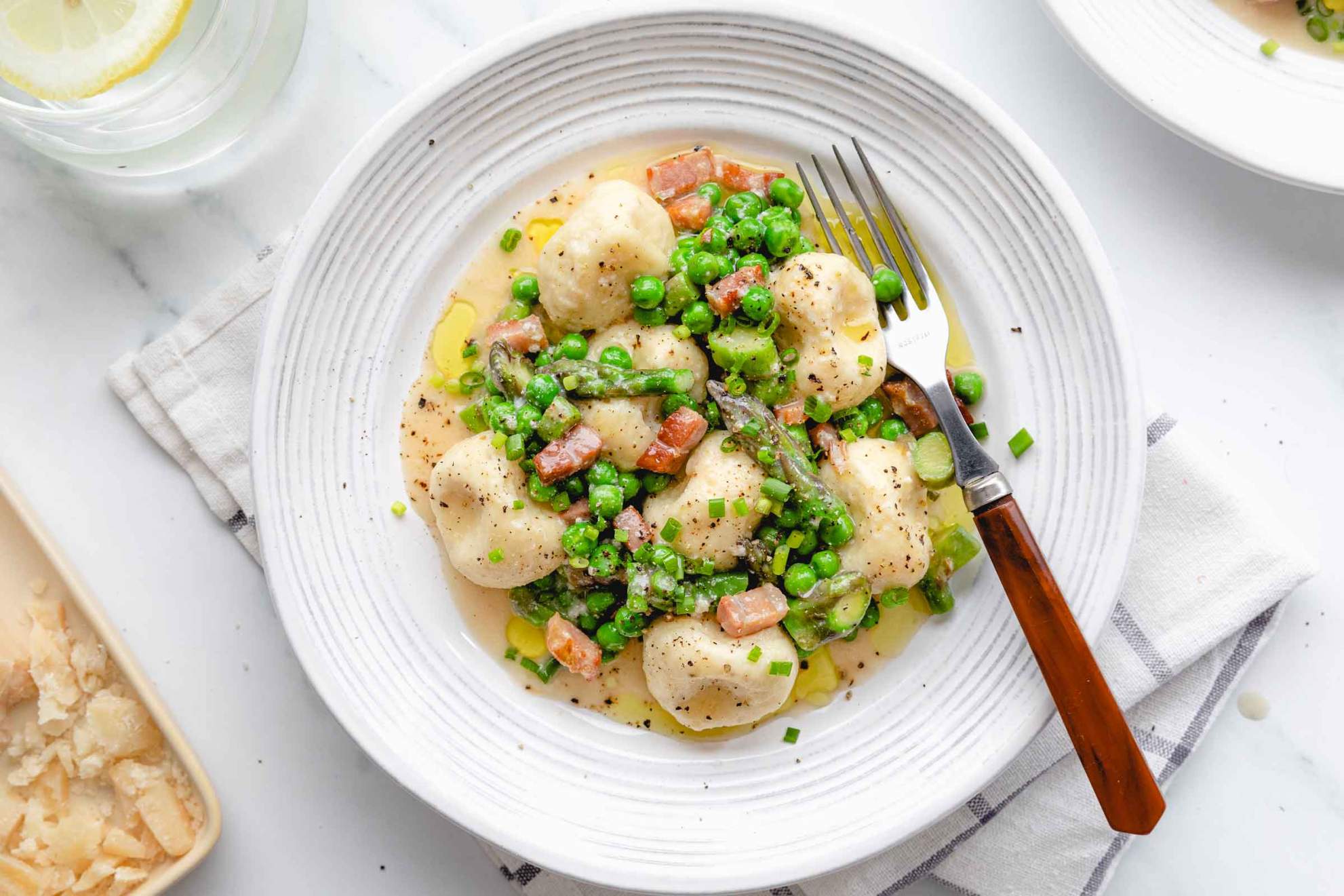 Ricotta Gnudi with Pancetta and Asparagus | Jernej Kitchen