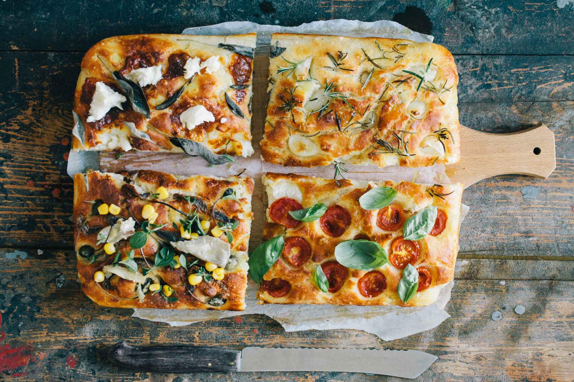Potato focaccia with four yummy toppings | Jernej Kitchen
