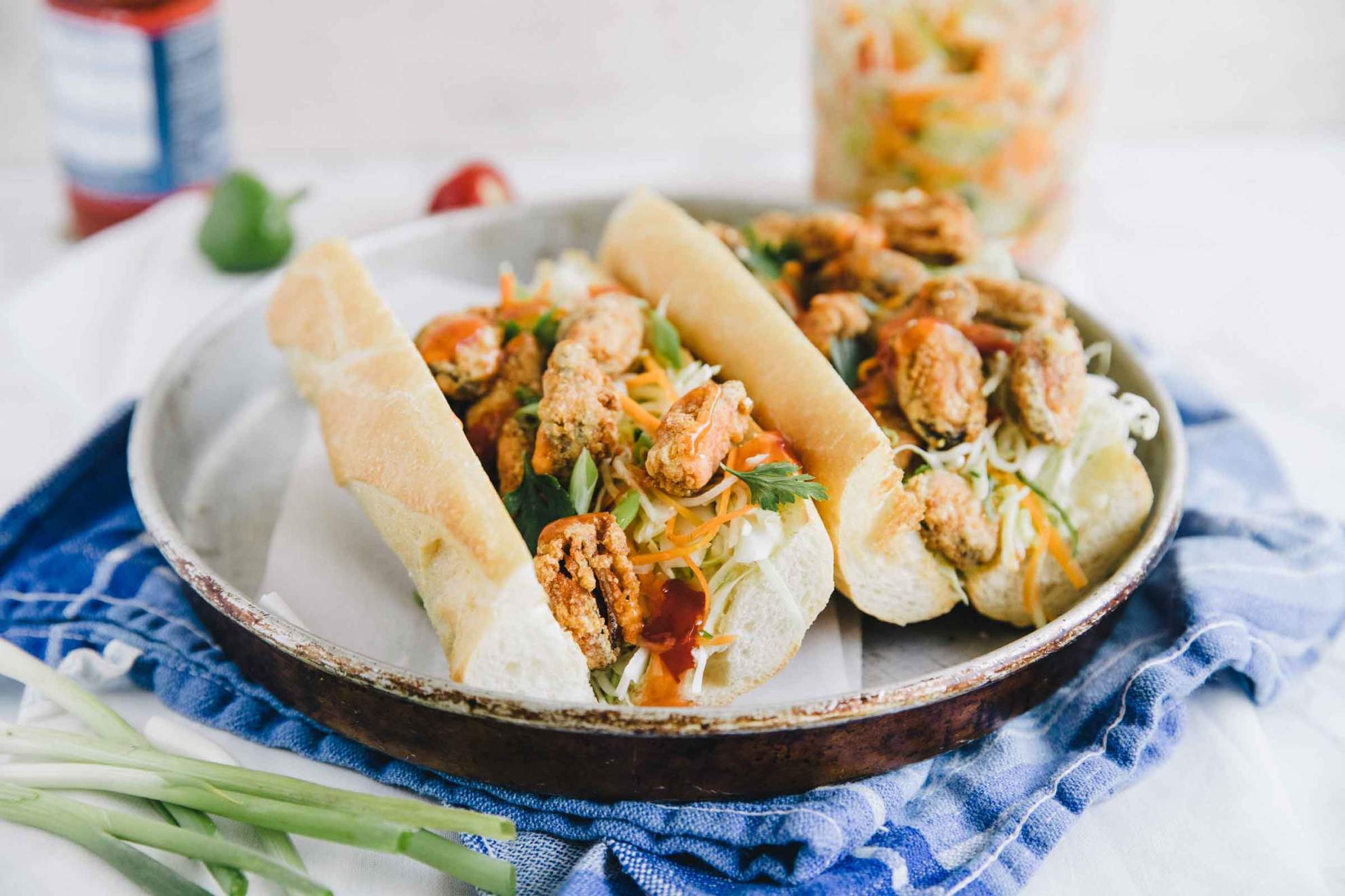 Sandwich with fried mussels and sour veggies | Jernej Kitchen