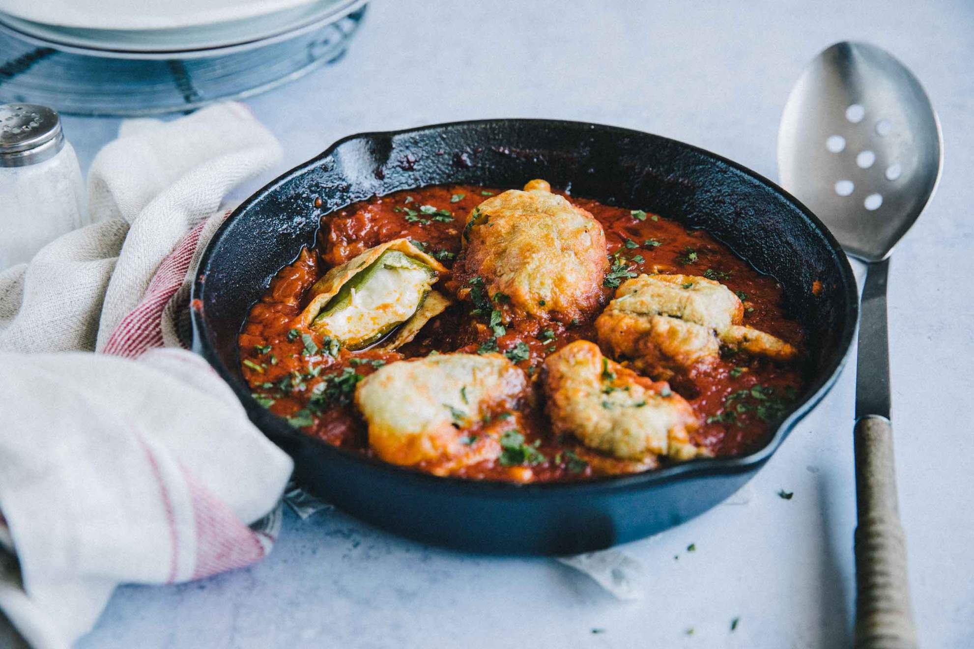 Smoked Mozzarella Stuffed Peppers with Tomato Sauce | Jernej Kitchen