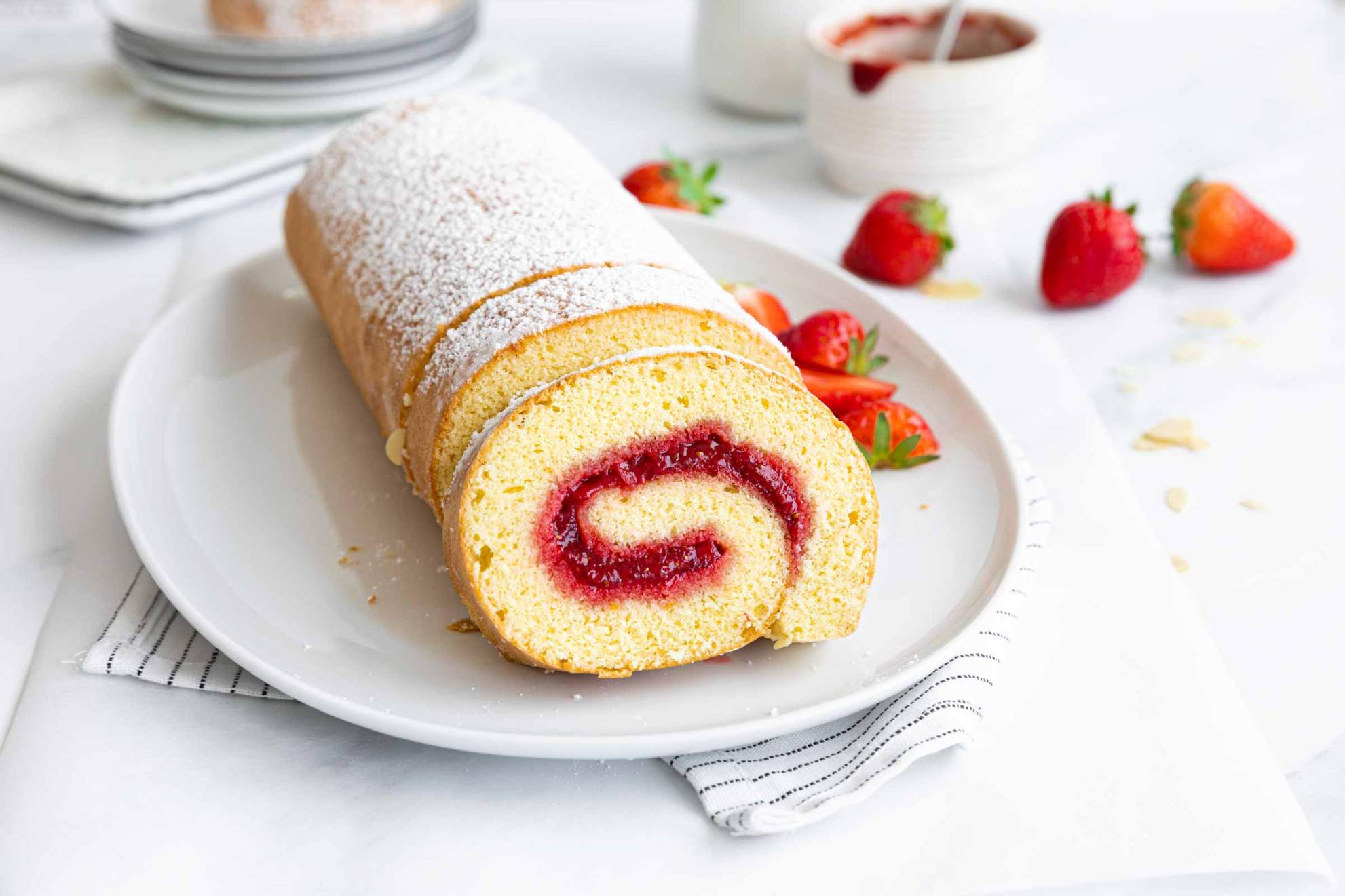 Strawberry Swiss Roll Cake | Jernej Kitchen