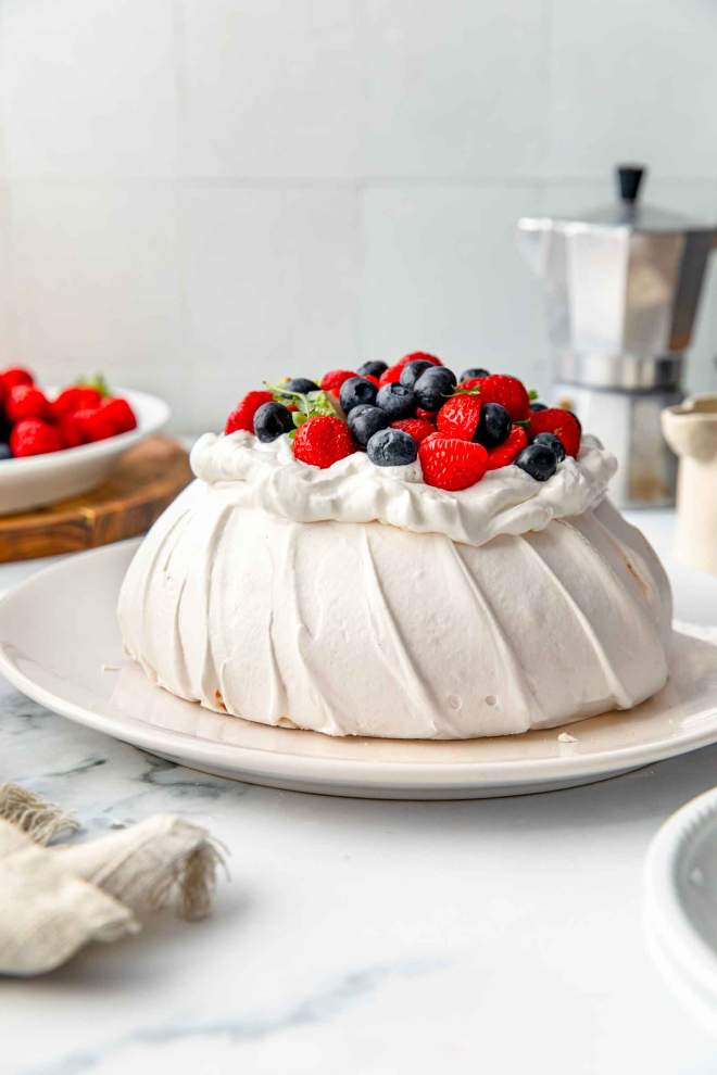 Berry Pavlova with Whipped Cream