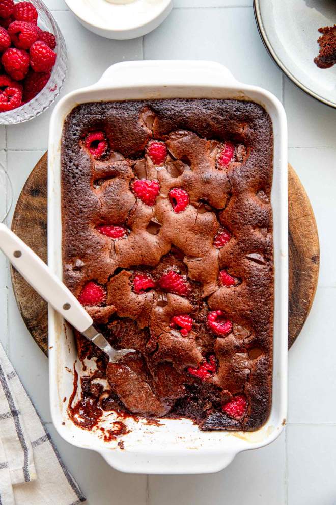 Giant Molten Chocolate Raspberry Lava Cake
