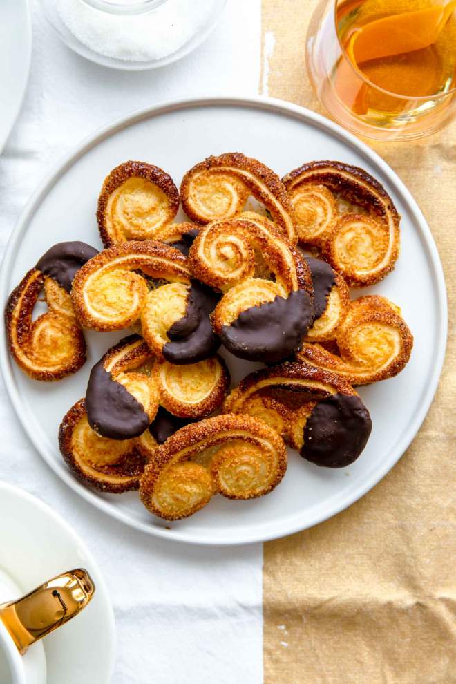 Chocolate-Dipped Orange Palmier Cookies