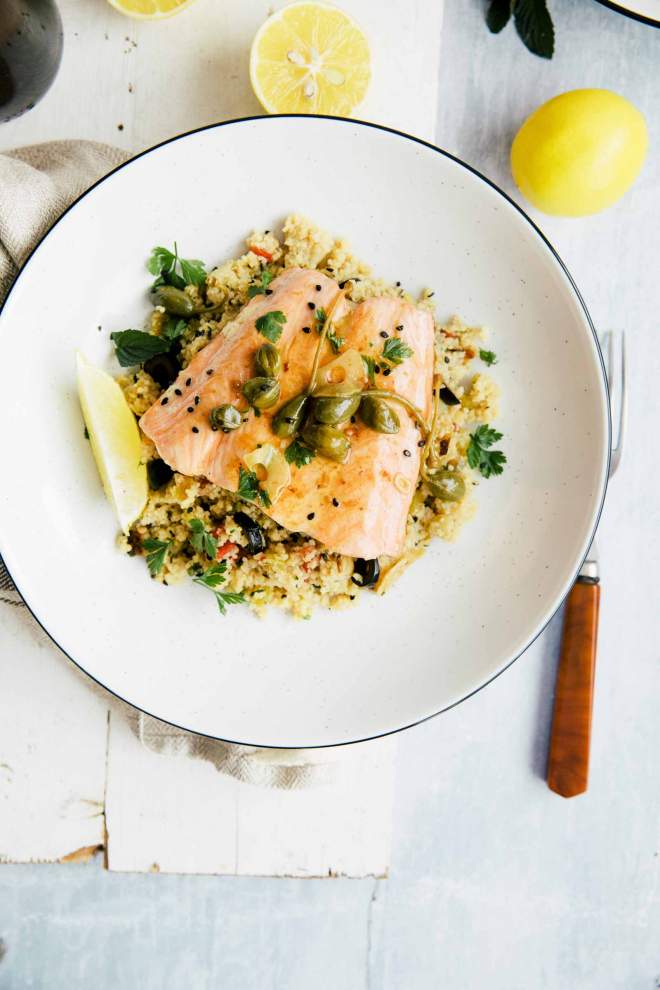 Pan-fried Salmon with Aromatic Couscous