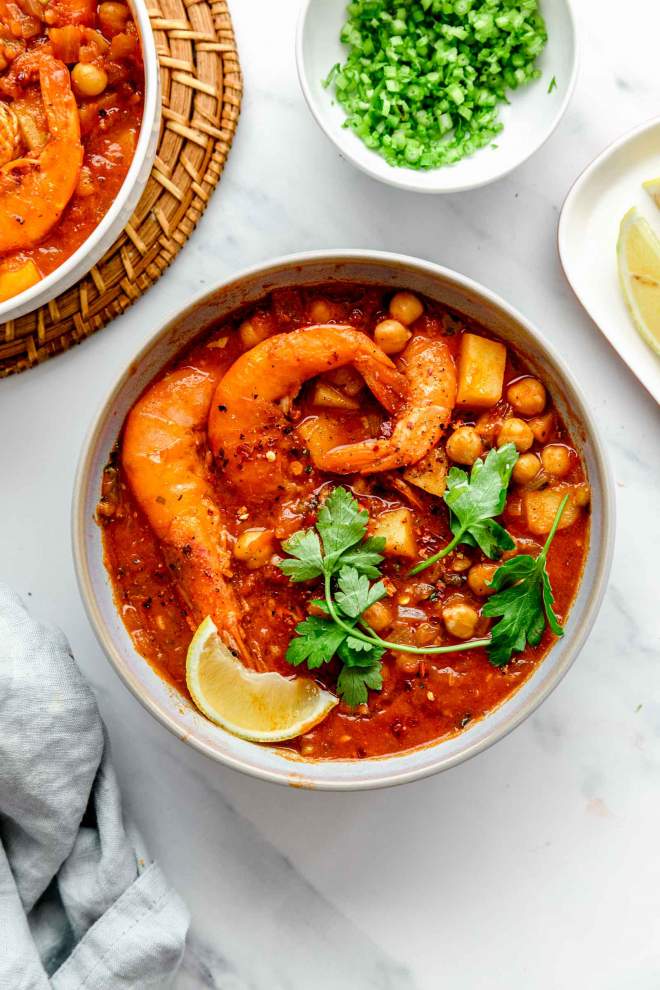 Shrimp Stew with Potatoes and Chickpeas