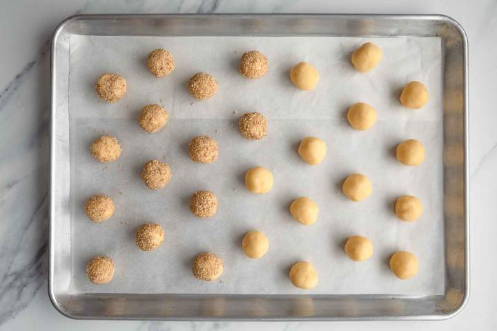 Caramel Sandwich Cookies with Sesame Seeds before baking