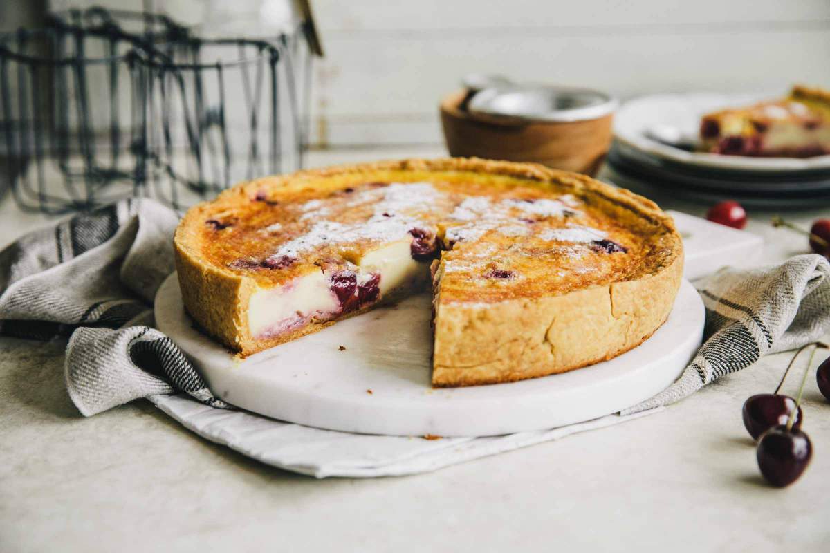 Cut Cherry Custard Tart