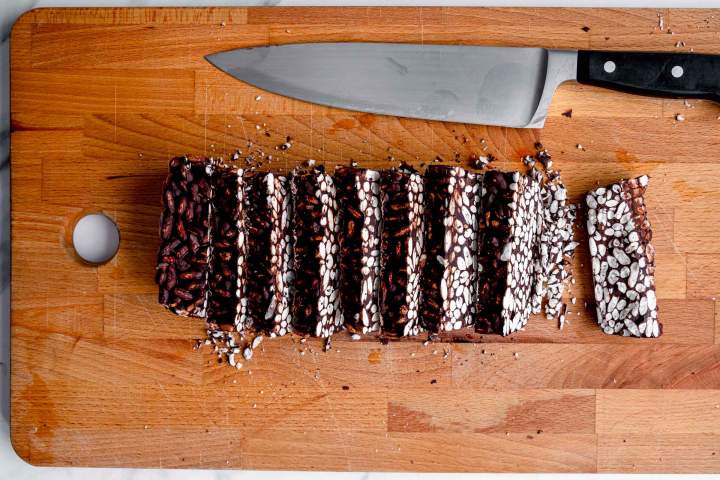 Sliced Chocolate Crunch Bars