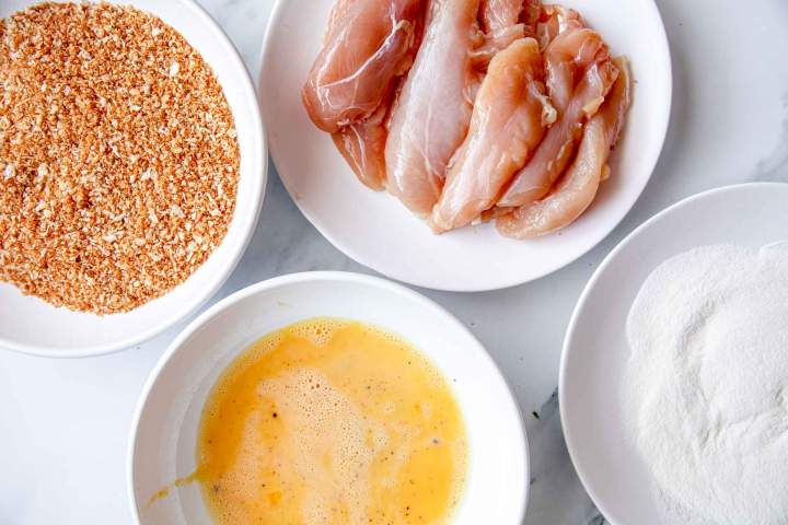 preparation for Crispy Baked Chicken Tenders