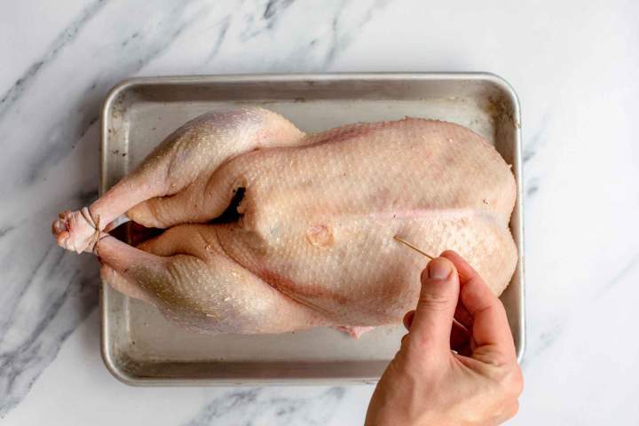 Roast Goose with Cranberry Jam - prep