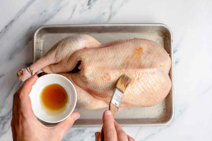 Roast Goose with Cranberry Jam - prep