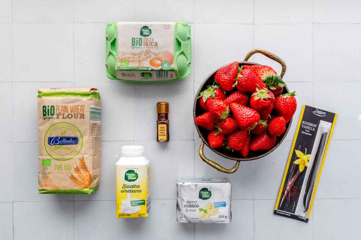 Ingredients for Strawberry Tart