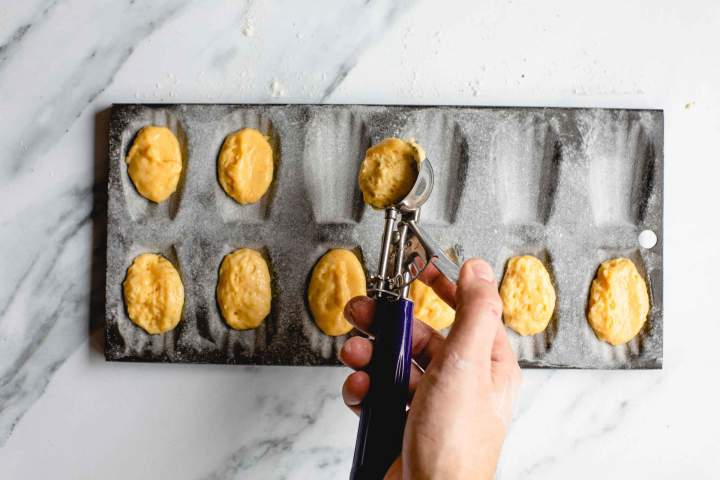 Orange Hazelnut Madeleines before baking
