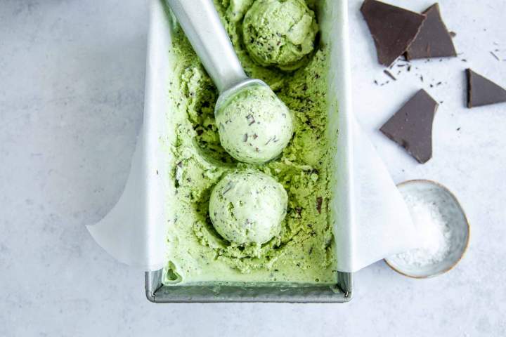 Mint Chocolate Chip Ice Cream, homemade and fresh