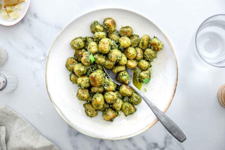 Stale Bread Gnocchi with Pesto