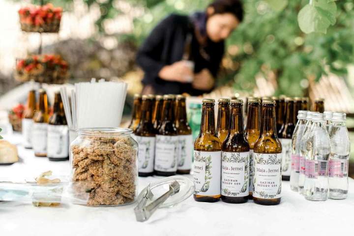 Our intimate spring wedding beer bottles and reception by jernejkitchen.com
