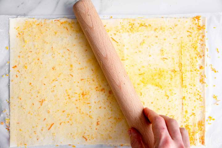 Pastry dough for Chocolate-Dipped Orange Palmier Cookies