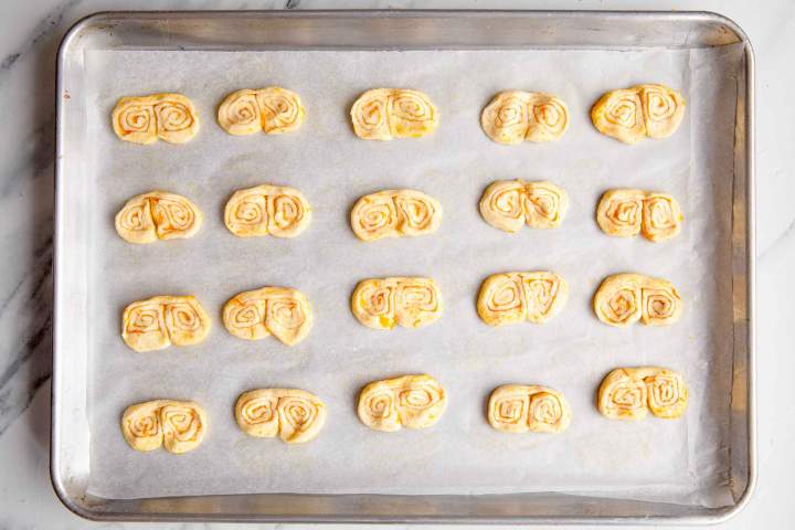 Chocolate-Dipped Orange Palmier Cookies before baking