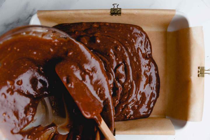 Peanut Brownies with White Chocolate before baking
