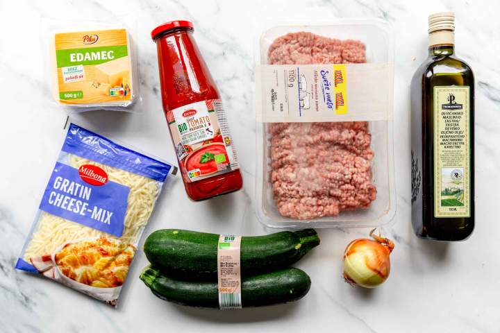 Polnjene bučke z mletim mesom - sestavine