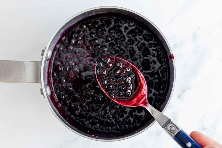 Making Quick Blueberry French Toast and homemade blueberry topping