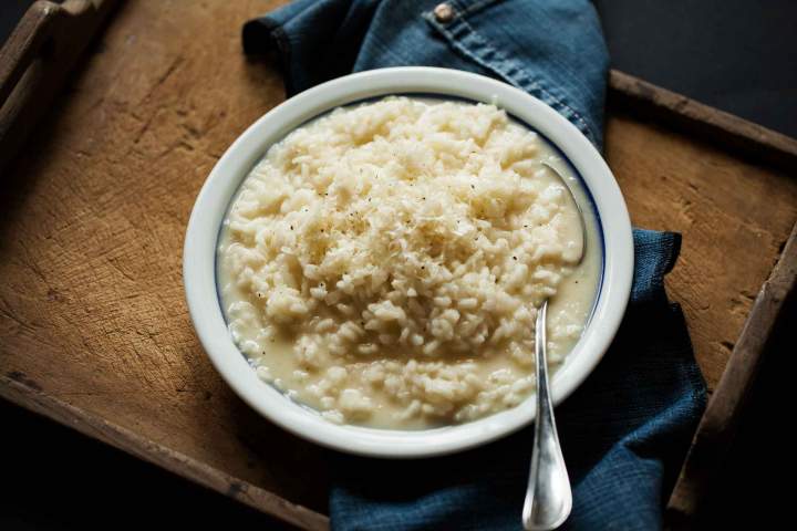 Risotto Bianco served with parmesan cheese