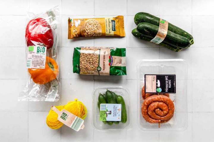 Ingredients Lentil Salad with Sausages