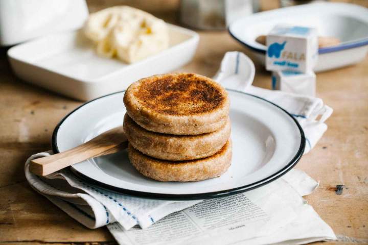 Spelt english muffins freshly baked