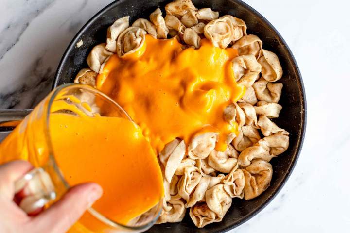 making Tortellini with Pumpkin Sauce