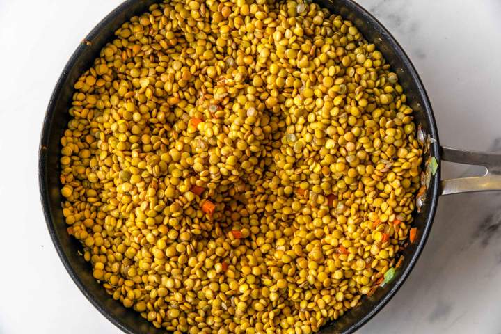 Vegetables and spices for Lentil Bolognese