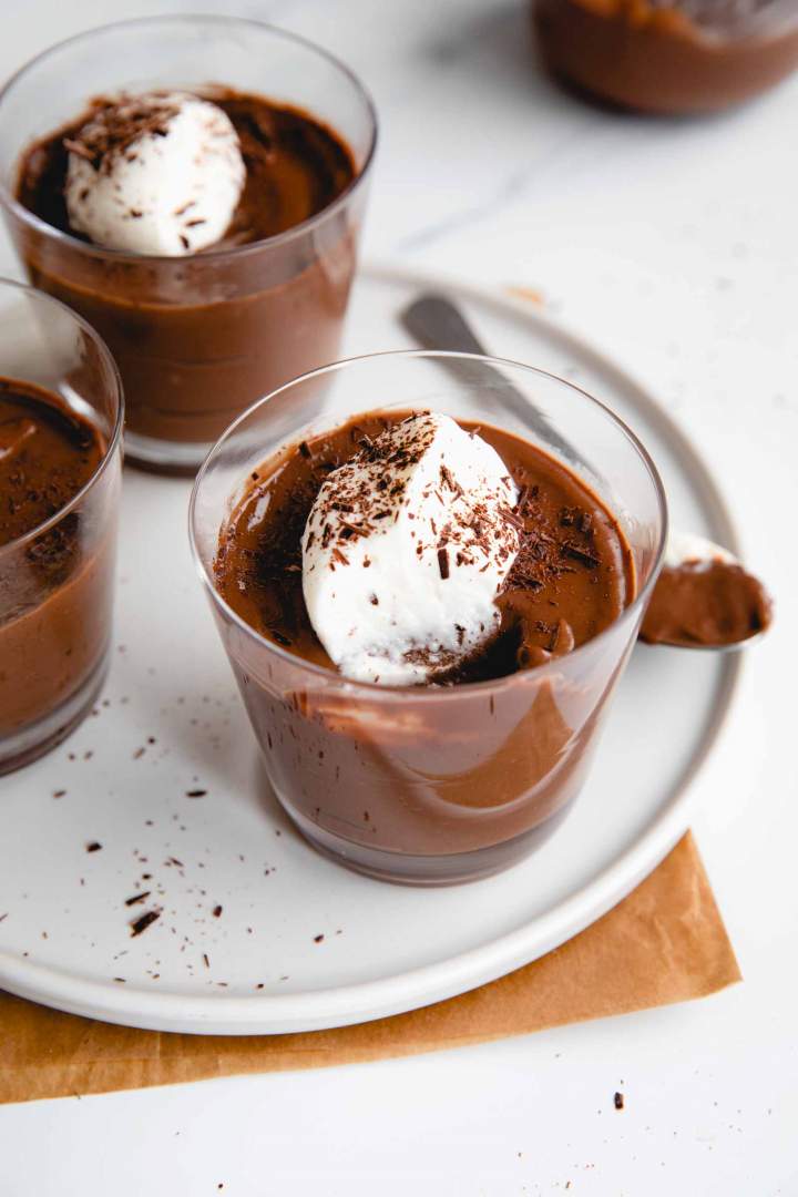 This homemade, creamy, dark chocolate pudding