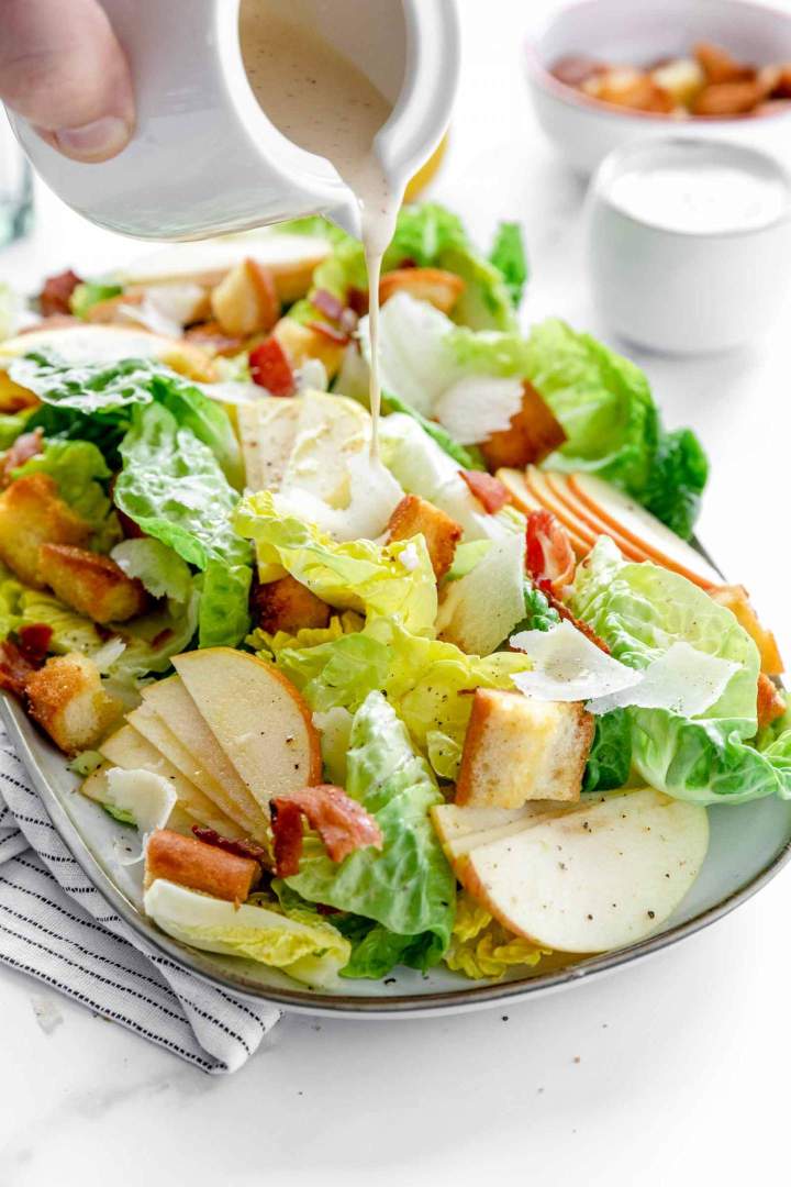 Bacon Caesar Salad with Apples