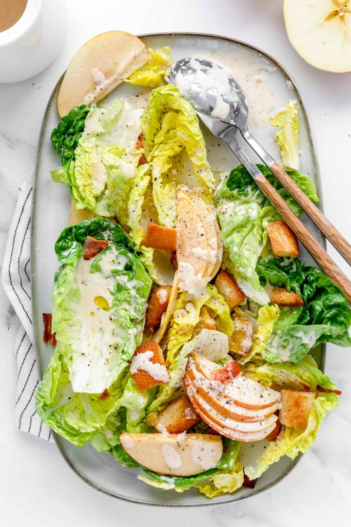 Bacon Caesar Salad with Apples