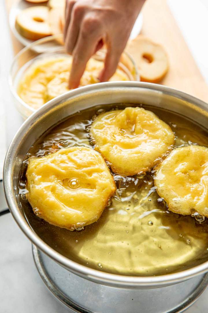 Frying Apple Fritter Donut