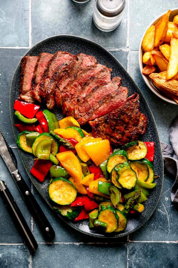 Argentinian steak with grilled vegetables