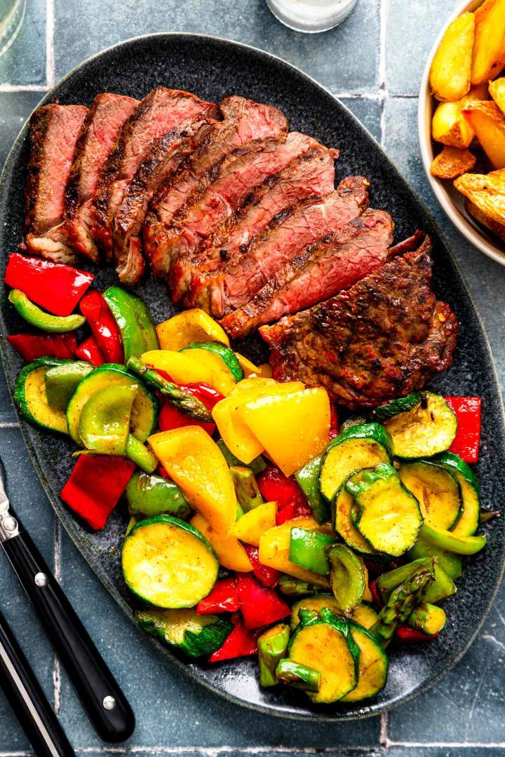 Argentinian steak with grilled vegetables
